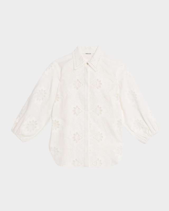 The Romy Embroidered Button-Down Blous